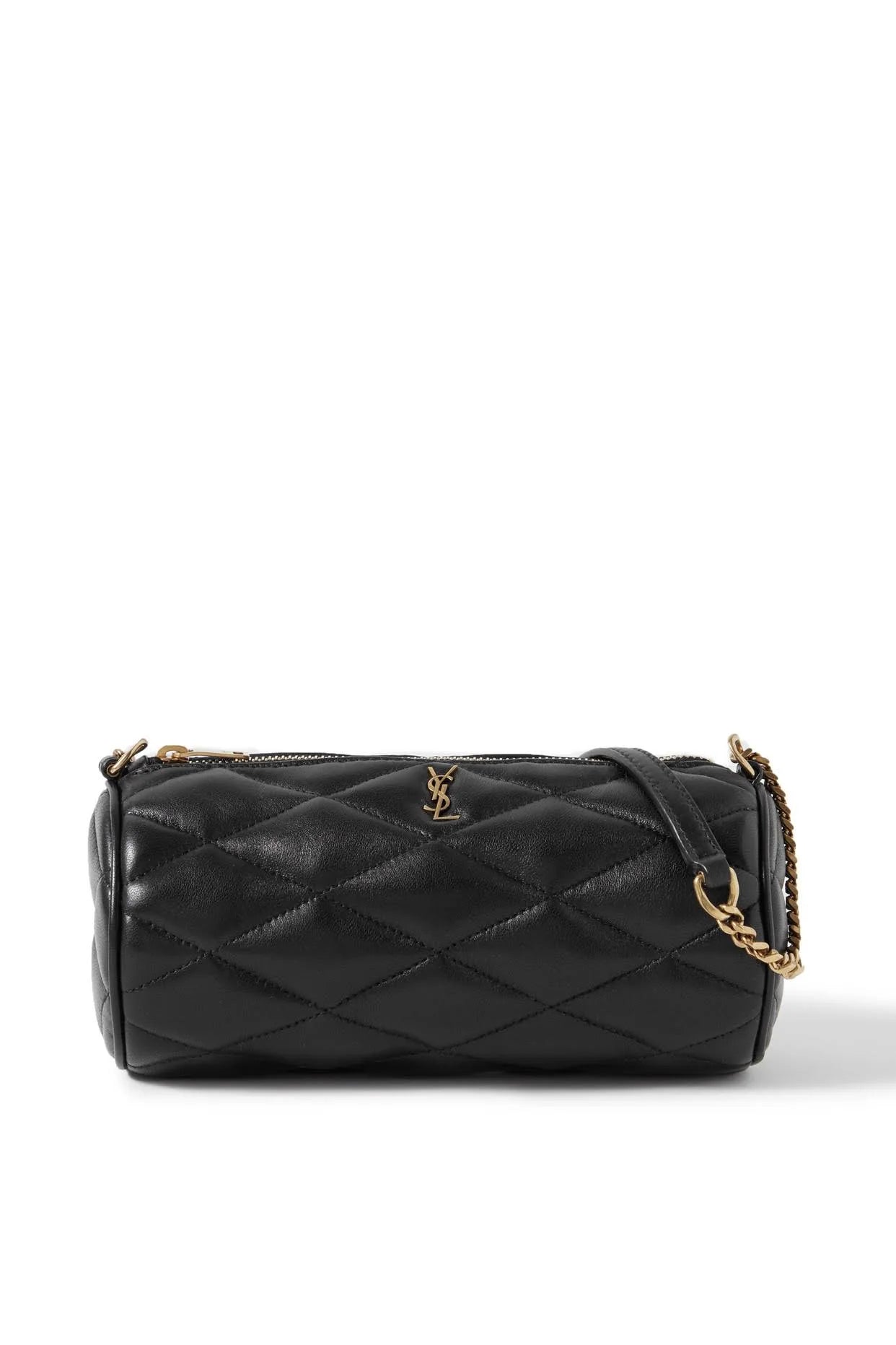 Saint Laurent Borsa cilindrica 'Sade Mini' con Cassandre in pelle Trap