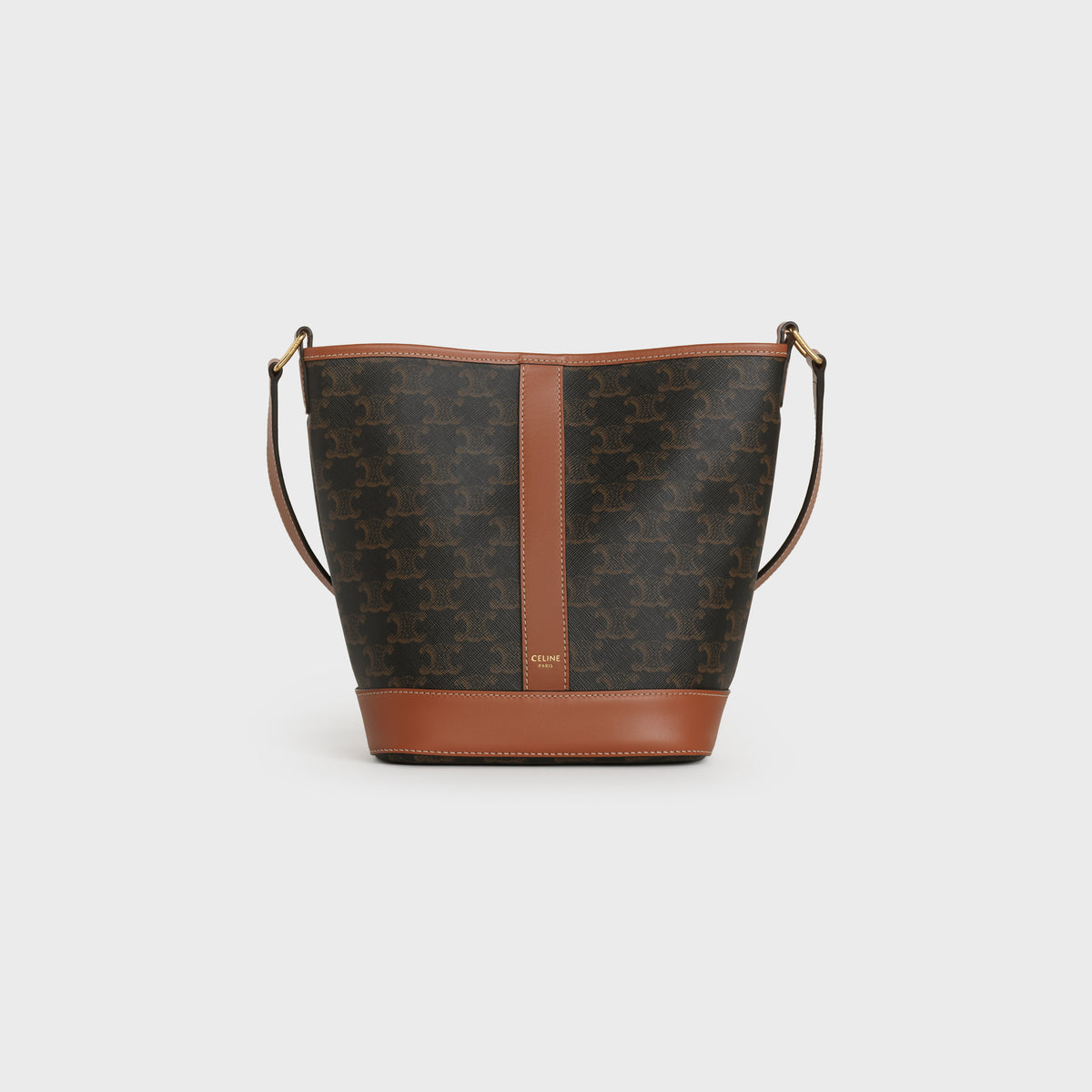 BORSA A SECCHIELLO PICCOLA IN TELA TRIOMPHE E PELLE DI VITELLO